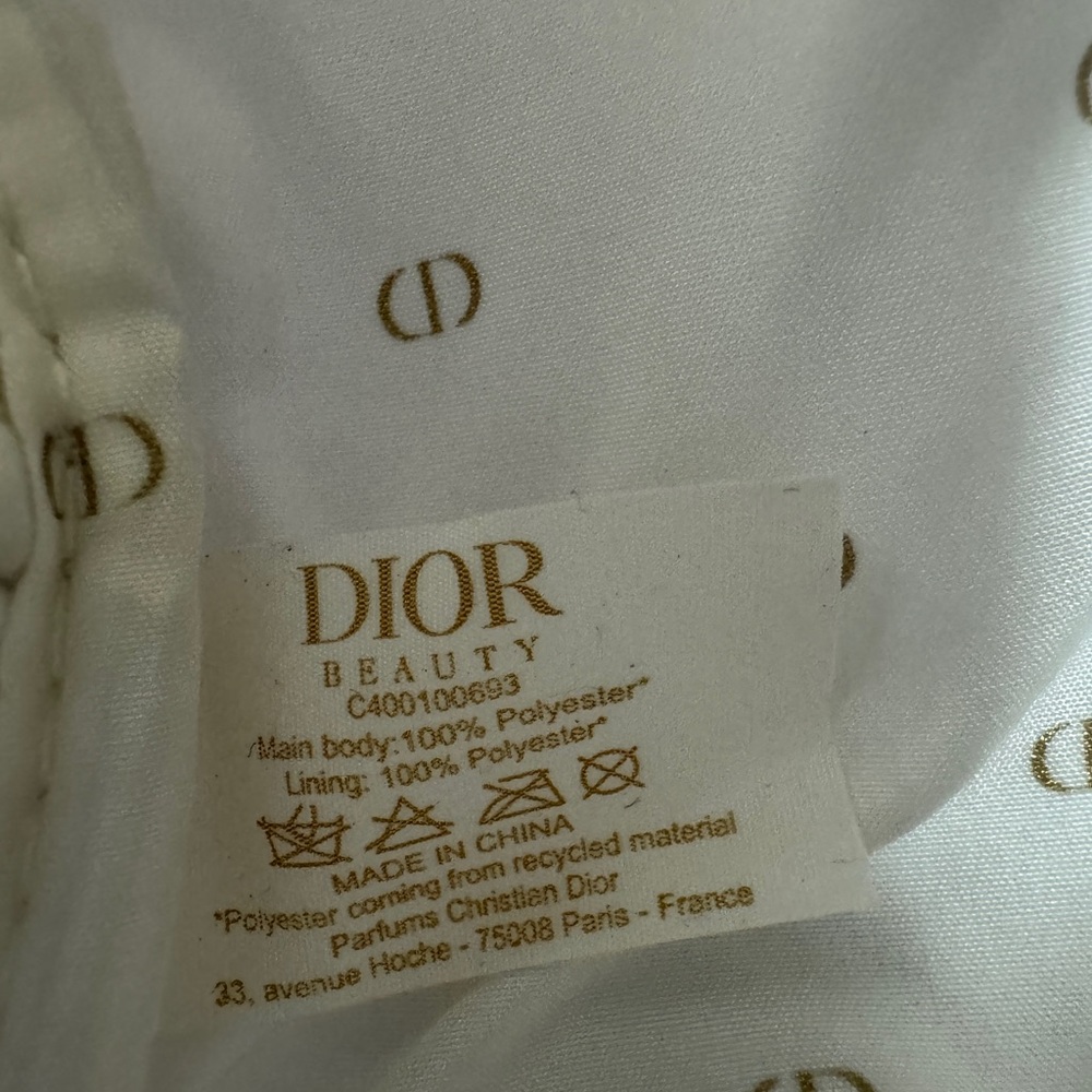 DIOR White Velvet with Gold Logo Pouch - Picture 8 of 11